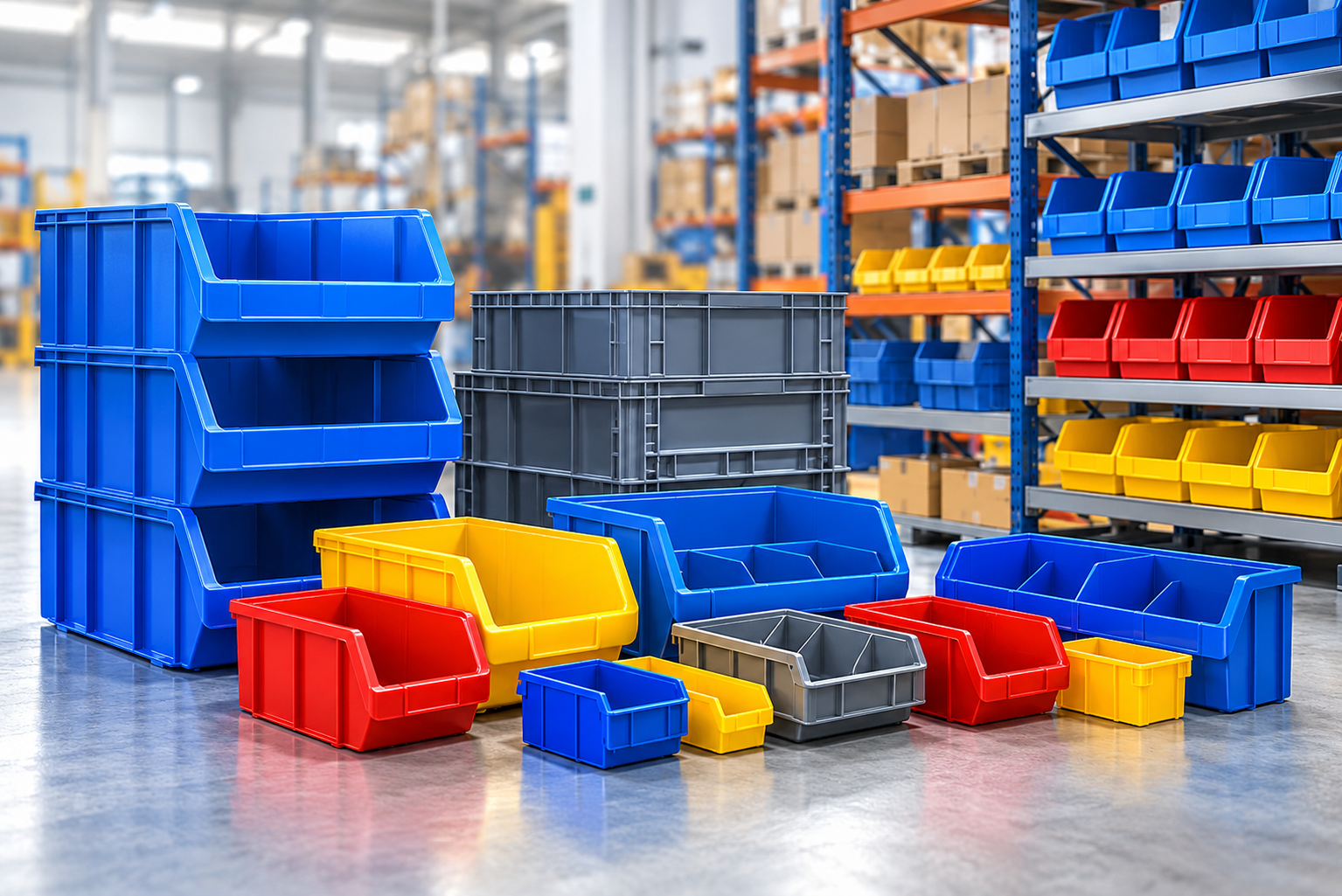 Plastic and industrial storage bins manufacturers in India - SAXEO